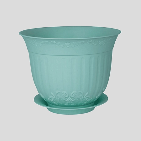 Кашпо Ангара №0 0,3л +подд зеленый мятный