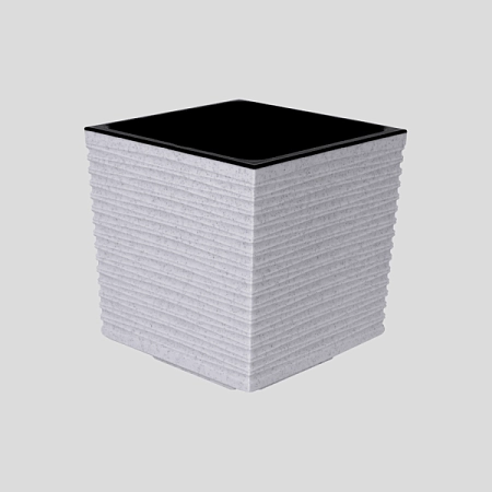 Кашпо Стиль 3л с дренажным вкладышем Мрамор  квадр.