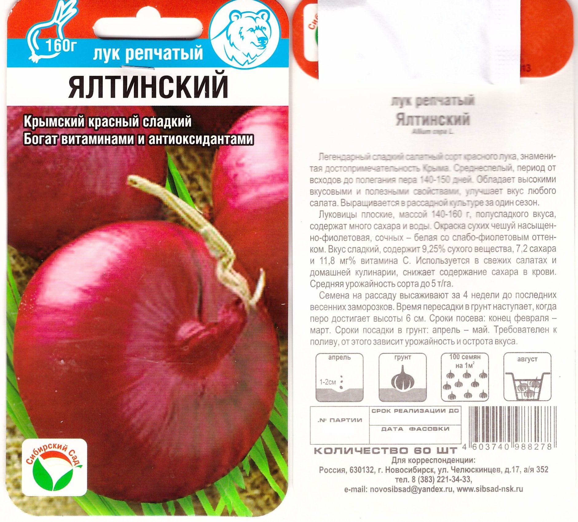 Лук Ялтинский красный 60шт