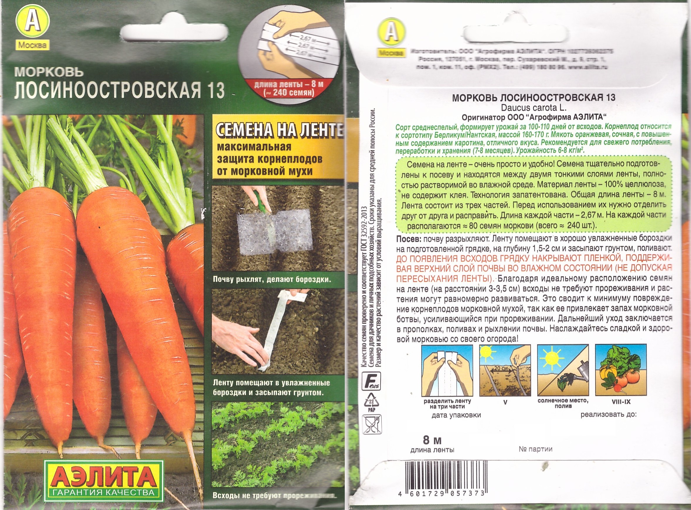 Морковь Лосиноостровская 13