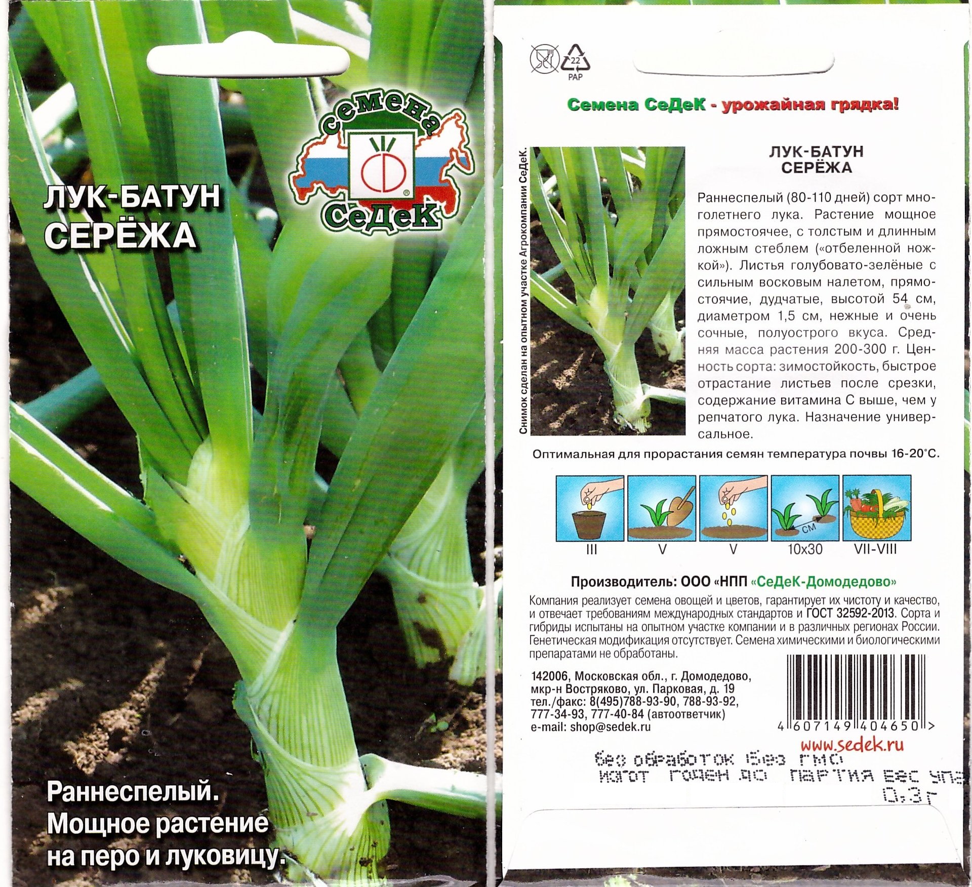 Лук батун Сережа 0,3г (на крупное перо)